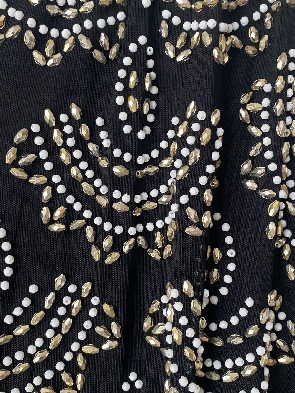 XSCAPE Black Gold Beaded Prom Cocktail Dress Size 8 Formal Glam - Picture 7 of 7